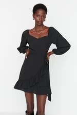 Trendyol Black Flounce Super Mini Woven Woven Dress