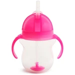 Munchkin Click Lock™ Tip & Sip hrnek s brčkem Pink 6 m+ 207 ml