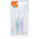 BabyOno Be Active Flexible Spoons lžička Green/Purple 2 ks