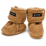 T-TOMI TEDDY Booties Brown detské capačky 3-6 months 1 ks