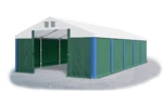 Garážový stan 6x12x4m střecha PVC 560g/m2 boky PVC 500g/m2 konstrukce ZIMA Bílá Zelená Modré