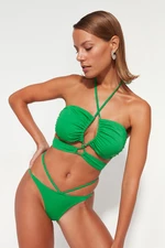 Trendyol Green Piping High Leg Bikini Bottoms