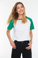 Trendyol Green Semi-fitted Raglan Sleeve Knitted T-Shirt