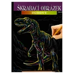 SMT CREAYTOYS Škrabací obrázek duhový A4 dinosaurus 1 ks