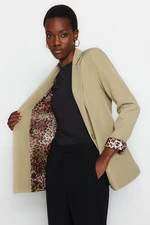 Trendyol Light Khaki Regular Woven Blazer Jacket with Lining Detailed