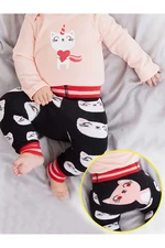 Denokids Cat Baby Girl Black Knitted Tights-pants