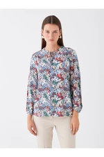 LC Waikiki Tie-Up Collar Floral Long Sleeve Women's Blouse