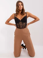 Elegant brown trousers with pockets OCH BELLA