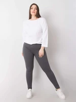 Dark grey melange cotton plus leggings