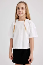 DEFACTO Girls Crop Short Sleeve T-Shirt