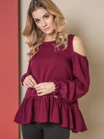 Blouse ONE revealing shoulders burgundy