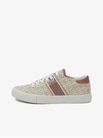 Beige Womens Patterned Sneakers Guess Ester - Women