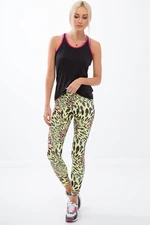 Leopard pattern, metal sports leggings