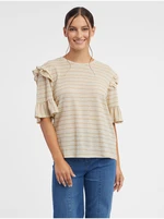 Orsay Beige Women's Striped T-Shirt - Women