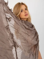 Dark beige airy scarf with pleats