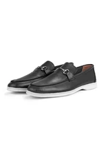 Ducavelli Voyant Genuine Leather Men's Casual Shoes Loafers Black.