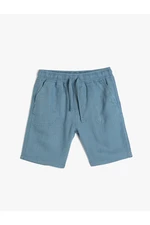 Koton Shorts Linen-Mixed with Tie Waist, Pockets.