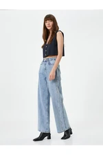 Koton Extra Wide Leg Jeans Normal Waist Cotton Pocket - Bianca Jean