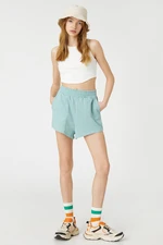 Koton The Shorts With Elastic Waist, Pocket Detail Ribbed Relaxed Cut.