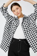 Koton Women's Black Plaid Jacket