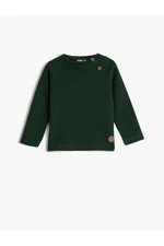 Koton Basic Sweatshirt Buttoned Collar Crew Neck Ribbed Cotton