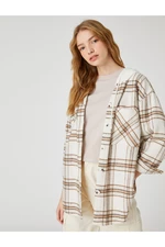 Koton Oversize Lumberjack Shirt Jacket With Hood Long Sleeve