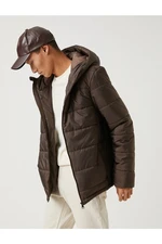 Koton Basic Down Jacket with a Hooded Pocket Detailed Zipper, Waterproof.