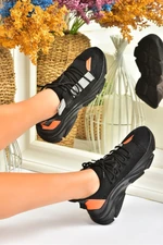 Fox Shoes Black Fabric Women's Sneakers