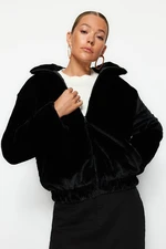 Trendyol Black Oversized Plush Coat