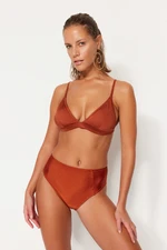 Trendyol Tile High Waist Bikini Bottoms with Normal Legs