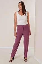 By Saygı Imported Crepe Plus Size Trousers with Elastic Sides.