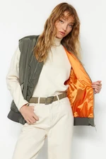 Trendyol Khaki Oversize Bomber Quilted Vest