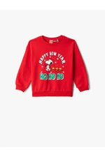 Koton Christmas Theme Snoopy Printed Licensed Sweatshirt With Long Sleeves, Crew Neck