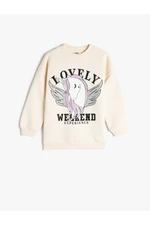 Koton Sweatshirt with Unicorn Print Crew Neck Long Sleeved Sharding