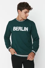 Trendyol Emerald Men's Relaxed Fit Long Sleeve Crewneck Printed Cotton Sweatshirt