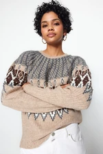 Trendyol Camel Oversized Knitwear Sweater