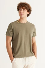 AC&Co / Altınyıldız Classics Men's Khaki Slim Fit Slim Fit Crewneck Cotton T-Shirt.