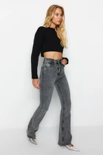 Trendyol Anthracite High Waist Flare Jeans