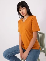 Tmavě oranžové basic tričko