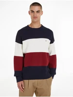 Červeno-modrý pánský pruhovaný svetr Tommy Hilfiger