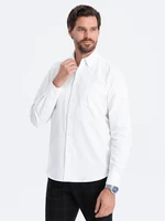 Ombre Oxford REGULAR men's fabric shirt - white