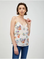 Beige floral tank top CAMAIEU