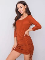 OH BELLA Brick dress with ruffles