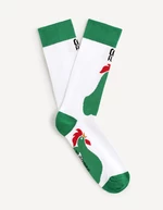 White and green men's socks Celio Corn Flakes