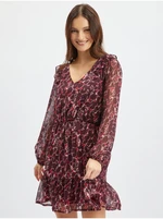 Orsay Burgundy Ladies Patterned Dress - Women