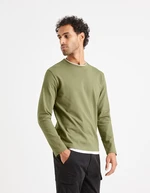 Green men's sweater with decorative trim Celio Velayer