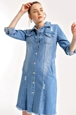 Bigdart 0614 Long Denim Jacket - Blue