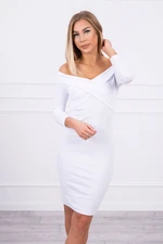 Dress with white V-neck