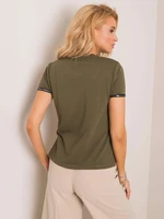 Khaki V-neck T-shirt