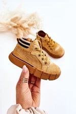 Children's high sneakers with zipper Camel Boone